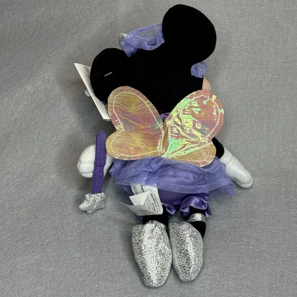 Sugar Plum Minnie Mouse Purple Fairy The Disney Store Bean Bag Plush 9